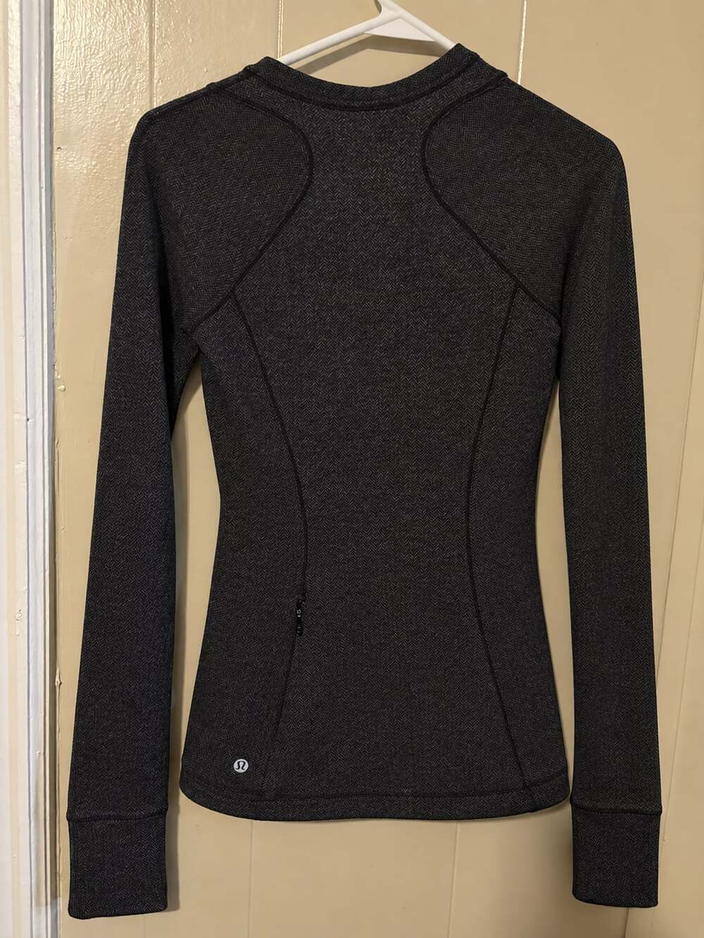 Lululemon Think Fast Pullover Heathered Herringbone Black Size 4